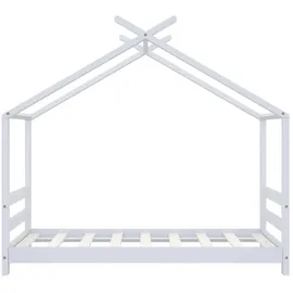 vidaXL Hausbett Kinderbett 70 x 140 cm Kiefer massiv weiß