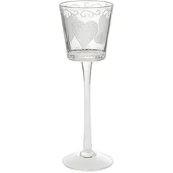 Golden Etched Heart Votivkerzenhalter mit Fuß groß