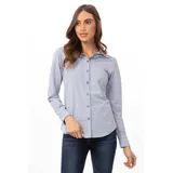 Chef Works® MODERN GINGHAM Damenbluse Pastell Urban Collection Artikel SHC05W Himmelblau Größe L