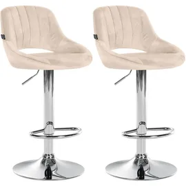 CLP Barhocker Milet Samt Creme