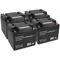 KungLong Akku Batterie Roller Elektromobil E-Scooter E Rex 1500 4x 12V 50Ah 48V AGM Blei Bleigel wie 55Ah 60Ah 66Ah kompatibel MP