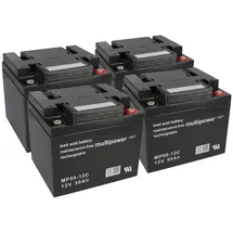 KungLong Akku Batterie Roller Elektromobil E-Scooter E Rex 1500 4x 12V 50Ah 48V AGM Blei Bleigel wie 55Ah 60Ah 66Ah kompatibel MP