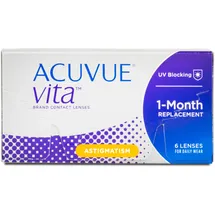 Acuvue Vita for Astigmatism 6 St. / 8.60 BC / 14.50 DIA / -1.25 DPT / -1.75 CYL / 180° AX