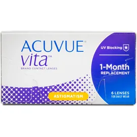 Acuvue Vita for Astigmatism 6 St. / 8.60 BC / 14.50 DIA / -1.25 DPT / -1.75 CYL / 180° AX