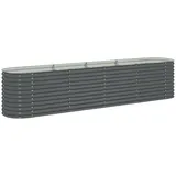 vidaXL Garten-Hochbeet verzinkter Stahl 400 x 80 x 81 cm Grau