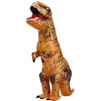 JASHKE Aufblasbares T-Rex Kostüm Aufblasbares Dinosaurier Kostüm Dino Kostüme für Erwachsene (Braun)