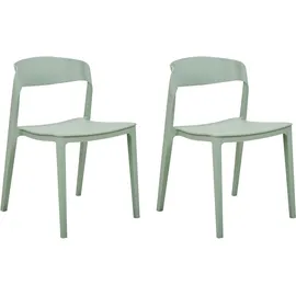 Beliani Esszimmerstuhl 2er Set Mintgrün