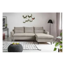 miuform Ecksofa mit Schlaffunktion Stylish Stan ¦ beige ¦ Maße (cm): B: 224 H: 90