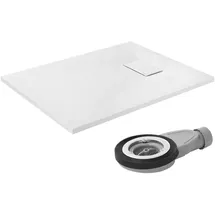 luxebath Duschwanne 90x70 cm Weiß mit Ablaufgarnitur, SMC H:3 cm