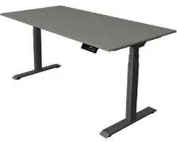 Kerkmann Elektronisch Höhenverstellbar Sitz-Stehschreibtisch + Gratis Kabelkanal Rechteckig T-Fuß 1,600 (B) x 800 (T) x 1,270 (H) mm Spanplatte Melamin Stahl