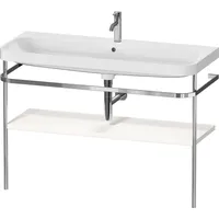 Duravit Happy D.2 Plus Möbelwaschtisch c-shaped mit Metallkonsole bodenstehend,