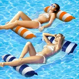 BNGXR Luftmatratze Pool, 2 Stück Aufblasbare Wasserhängematte Schwimmbett 4 in 1 Luftmatratze Pool Spielzeug Wasser Hängematte Wasserspielzeug für Erwachsene und Kinder