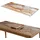 Tulup Tischplatte Rechteckig 125 x 50 cm Glas Holz im Einklang mit Harz beige