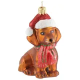 P.P.H. Impuls 440s Glashänger Hund Weihnachts-Dackel braun | PP-1889
