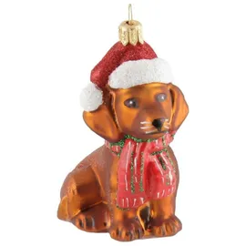P.P.H. Impuls 440s Glashänger Hund Weihnachts-Dackel braun | PP-1889