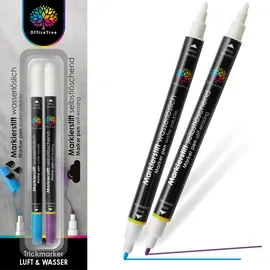 OfficeTree 2 x Trickmarker Selbstlöschend und Wasserlöslich - Zauberstift Nähen - Stoffmarkierstift Selbstlöschend zum Markieren von Stoffen - Für Handarbeiten