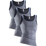 CLIPPER Unterhemd »Tanktop für Herren«, (3 St.), modische Optik: Jeans meliert, tolle Baumwoll-Qualität, Gr. 6, marine, , 303564-6