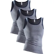 CLIPPER Unterhemd »Tanktop für Herren«, (3 St.), modische Optik: Jeans meliert, tolle Baumwoll-Qualität, Gr. 6, marine, , 303564-6