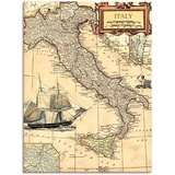 Artland Wandbild »Italienkarte«, Landkarten, (1 St.), als Leinwandbild, Poster in verschied. Größen, beige
