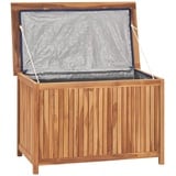 Festnight Auflagenbox Holz Garten Gartenbox Klein Kissenbox Kissentruhe Aufbewahrungsbox Gartentruhe Gerätebox Tischtruhe für Indoor und Outdoor 90x50x58 cm Massivholz Teak