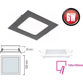 Aigostar Eckige LED Einbauleuchte 6W schwarz 120 x 120 x 22mm