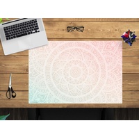 Cover-your-desk Schreibtischunterlage Vinyl Mandala rot-grün, 60 x 40 cm