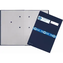 Pagna Unterschriftsmappe 5 Fächer Leinen blau