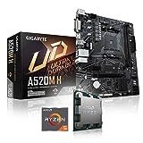 Memory PC Aufrüst-Kit Bundle Ryzen 5 5500 6X 3.6 GHz Prozessor, GIGABYTE A520M H Mainboard (Komplett fertig zusammengebaut inkl. Bios Update und Funktionskontrolle)