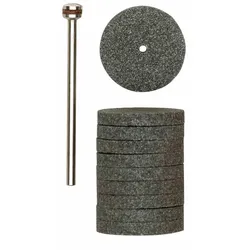 PROXXON Silizium-Karbid-Schleifscheiben, 22 mm, 10 Stück mit Träger