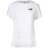 Puma Damen T-Shirt - Essentials Small Logo Tee PLUS, Rundhals, Kurzarm, uni Weiß 2XL