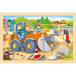 goki Einlegepuzzle »Baustelle«, Holz, 24 Teile