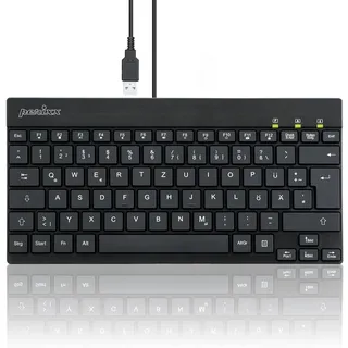 Perixx PERIBOARD-326 DE Kabelgebunden Tastatur Deutsch, QWERTZ Schwarz Beleuchtet