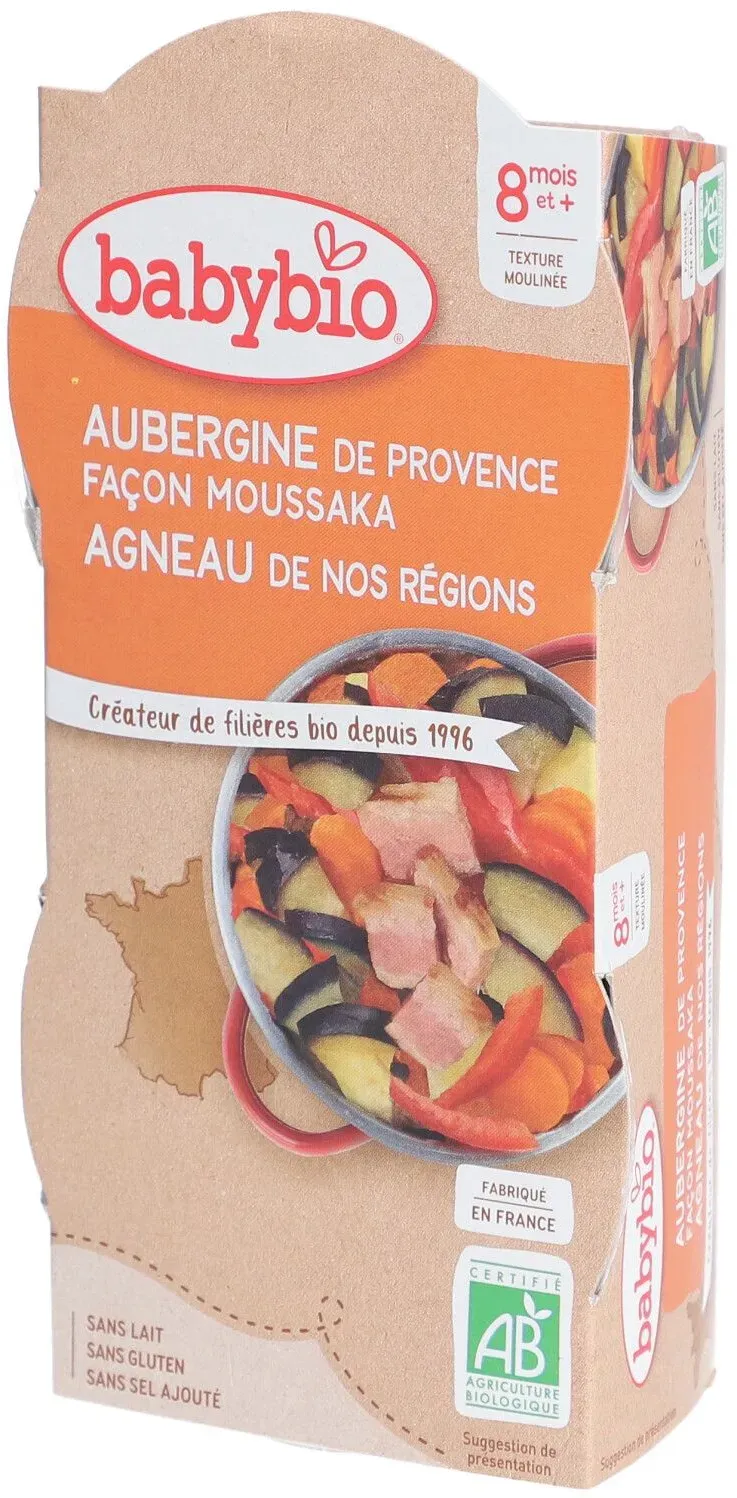 Babybio® Aubergine aus der Provence Façon Moussaka - Lamm aus Frankreich