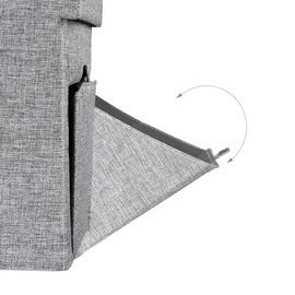 Relaxdays Faltbarer Sitzhocker Leinen 38 x 38 x 38 cm Grau