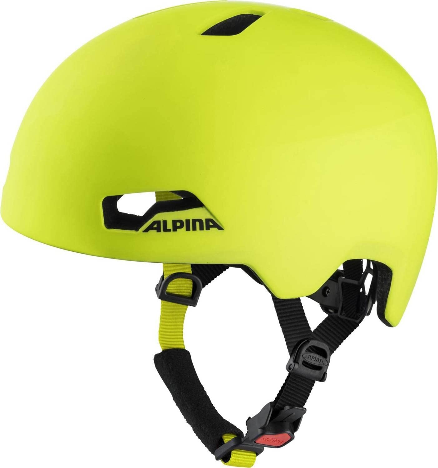 ALPINA HACKNEY - Leichter, Bruchfester & Optimal Klimatisierter Fahrradhelm Mit Nachrüstbarem LED Für Kinder, be visible matt, 51-56 cm