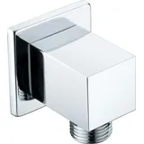 Stilform Wandanschlussbogen Eckig Massiv Chrom oder Schwarz Matt:chrom