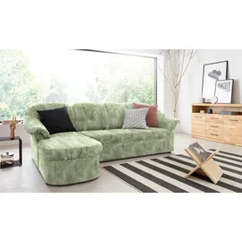 DOMO collection Eckcouch Polyester L-Form 2-Sitzer Grün
