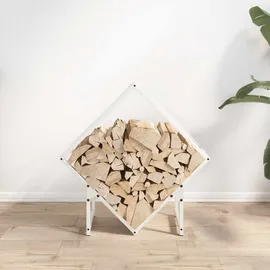 vidaXL Kaminholzregal Kaltgewalzter Stahl 60 x 25 x 60 cm Weiß