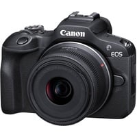 Canon EOS R100 Spiegellose Kamera + RF-S 18-45mm IS STM Objektiv (Kompaktkamera, 4k Videokamera, Digitalkamera mit Autofokus und Motiverkennung für Augen Tiere Fahrzeuge, Filter- und Kreativassistent)
