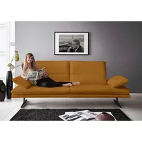 W.Schillig 2,5-Sitzer "broadway, Designsofa mit tollem Sitzkomfort", gelb (brandy s37), B:236cm H:94cm T:96cm, Stoff S37 (100% Polyester): Luxus-Microfaser in Lederoptik, Sofas, Sitztiefenverstellung, Kopfteil- & Seitenteilverstellung, Breite 216cm