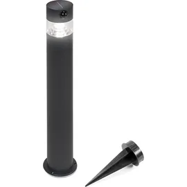 esotec Solar Pollerleuchte Edelstahl 49,5 cm inkl. Bewegungsmelder schwarz