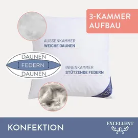 Excellent 3-Kammer-Kopfkissen Wien 80 x 80 cm Weiß