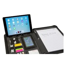 GENIE München A4 Schreibmappe grau, Nylon schwarz