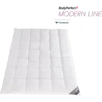 Häussling BodyPerfect MODERN LINE Daunendecke 135x200 cm | Ganzjahresdecke, Bettdecke, 6x7 Karos, Deutsche Manufaktur, auch für Allergiker geeign... - Weiß