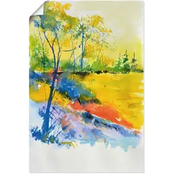Artland Wandbild »Landschaft im Sonnenlicht«, Wald, (1 St.), als Alubild, Outdoorbild, Leinwandbild, Poster, Wandaufkleber Artland Farbe Bild(er): gelb