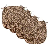 ABAKUHAUS Stuhlkissen Leopard-Druck 40 x 40 cm Braun
