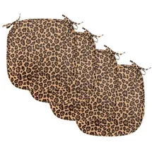 ABAKUHAUS Stuhlkissen Leopard-Druck 40 x 40 cm Braun