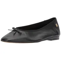 Tommy Hilfiger Damen Ballerinas Soft Leather mit Schleife, Schwarz