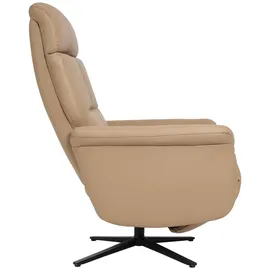 Mendler Relaxsessel HWC-L10, Design Fernsehsessel TV-Sessel Liegesessel, Liegefunktion drehbar, Voll-Leder ~ taupe