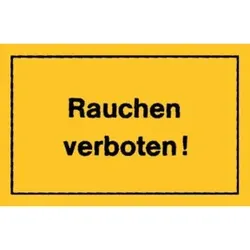 Verbotsschilder Rauchen verboten gelb
